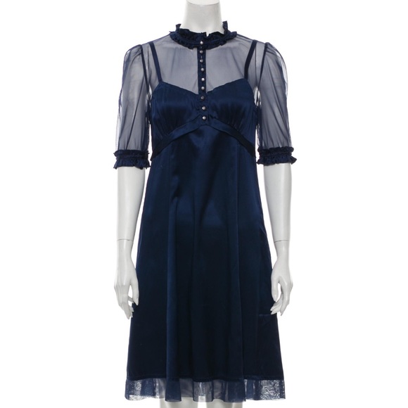 Marc Jacobs 100% Silk Short Sleeve Knee-Length Dress Size: S | US 4 - Picture 11 of 16